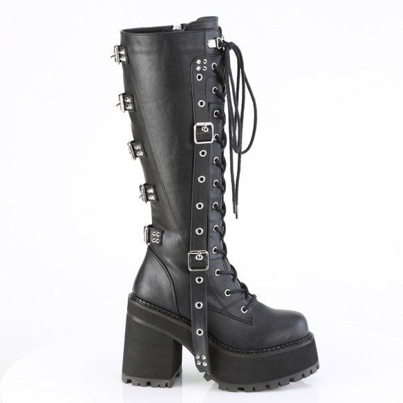 Goth Platform Lace Up Knee High Boots